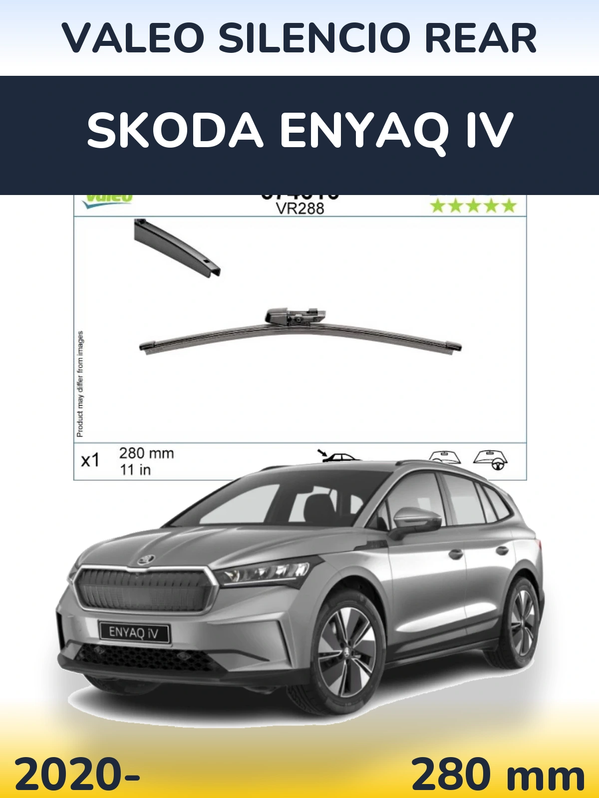 Задний дворник Valeo Silencio Rear 280 мм для Skoda Enyaq iV 2020-2026