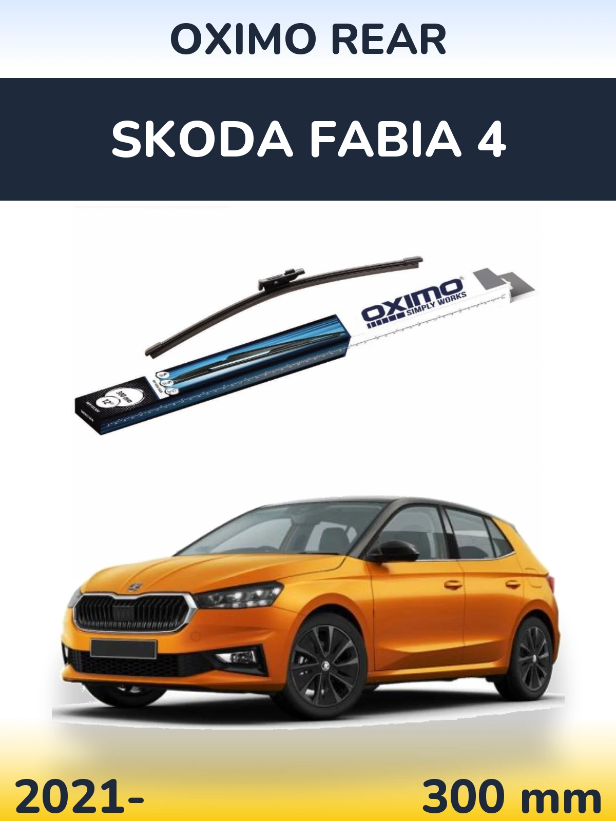 Rear wiper blade Oximo Rear 300 мм for Skoda Fabia 4 2021-2026