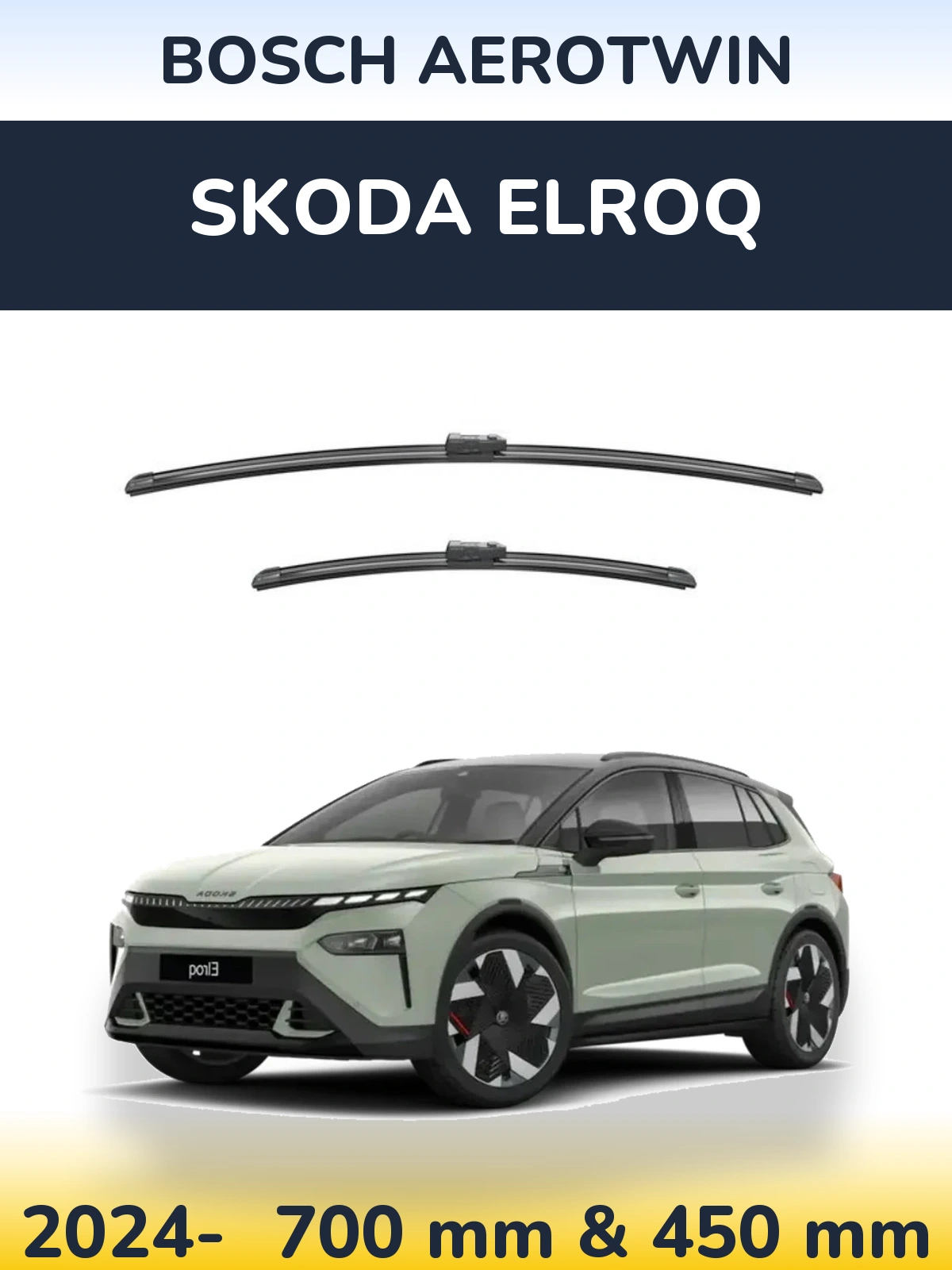 Front wiper blade set BOSCH AeroTwin 700 & 450 мм for Skoda Elroq 2024-2026