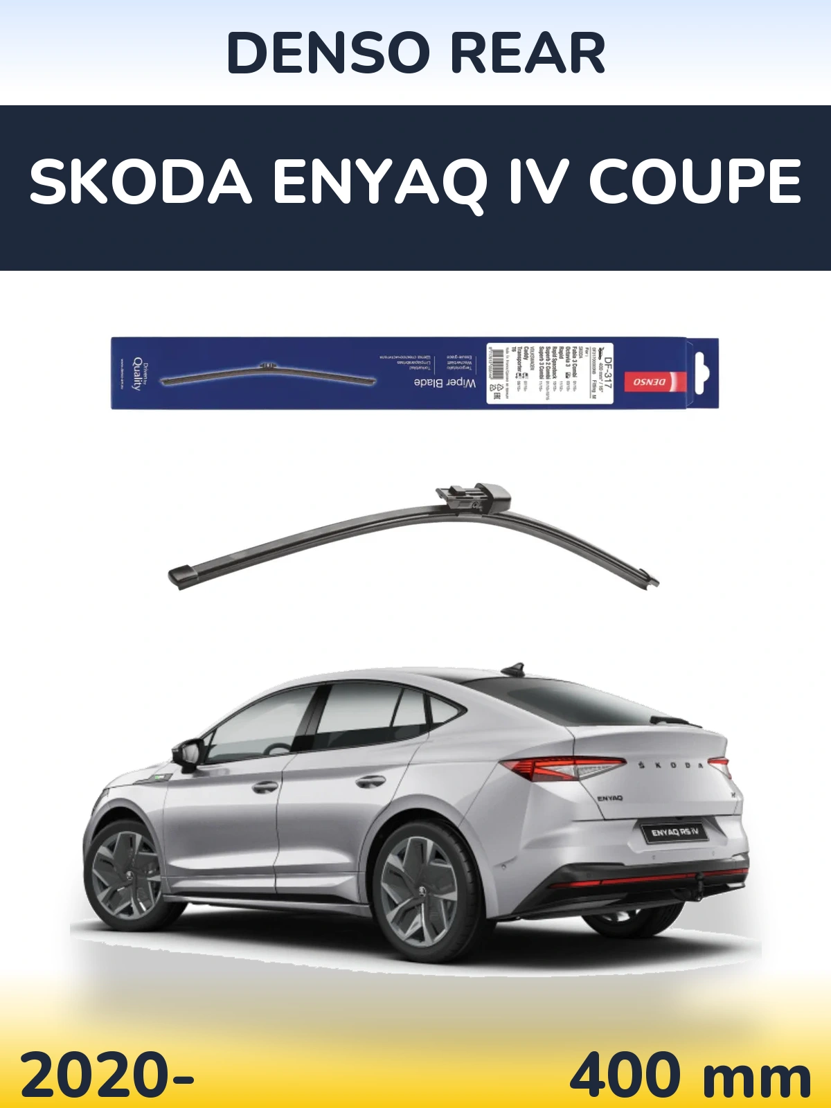 Rear wiper blade Denso Rear 400 мм for Skoda Enyaq iV Coupe 2020-2026