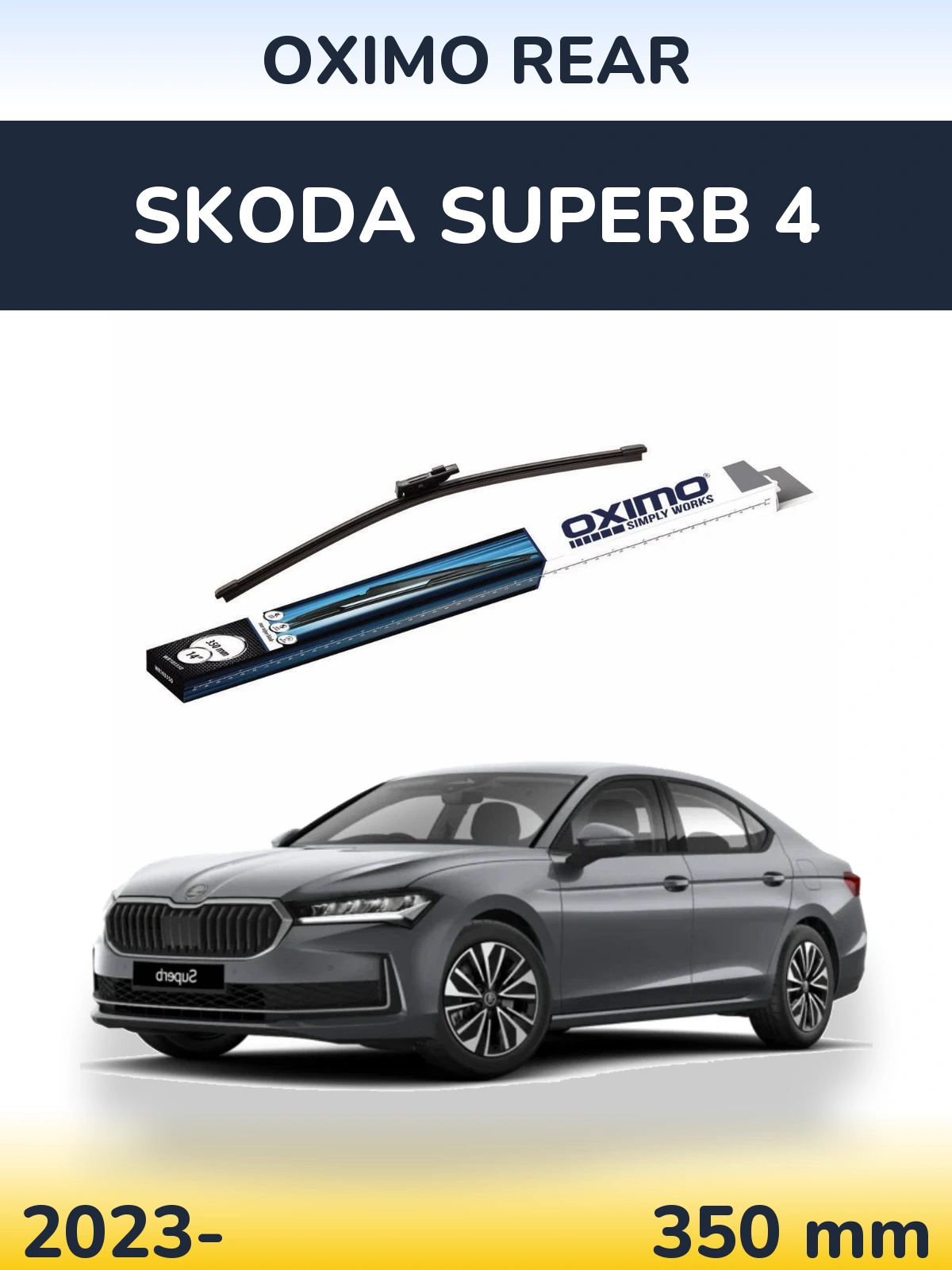 Rear wiper blade Oximo Rear 350 мм for Skoda Superb 4 2023-2026