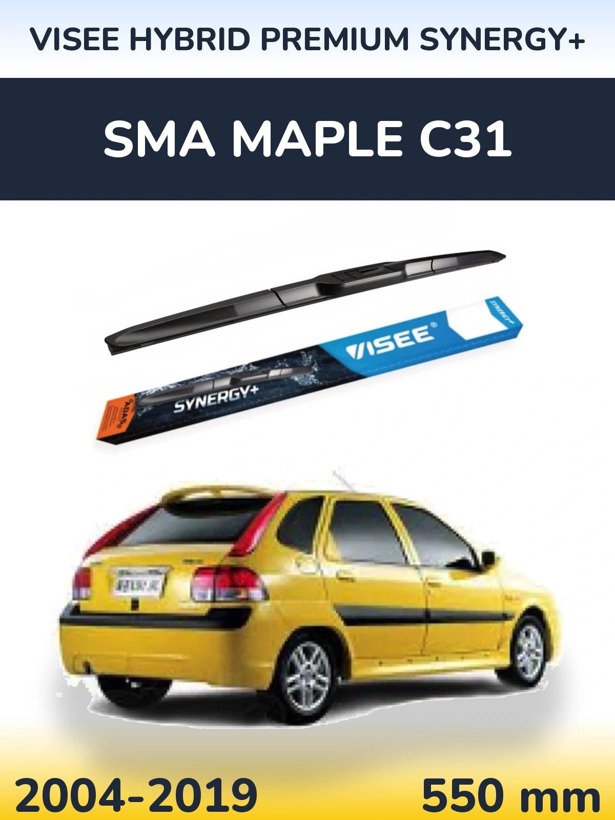 Передний дворник VISEE HYBRID PREMIUM SYNERGY+ 550 мм для SMA Maple C31 2004-2019