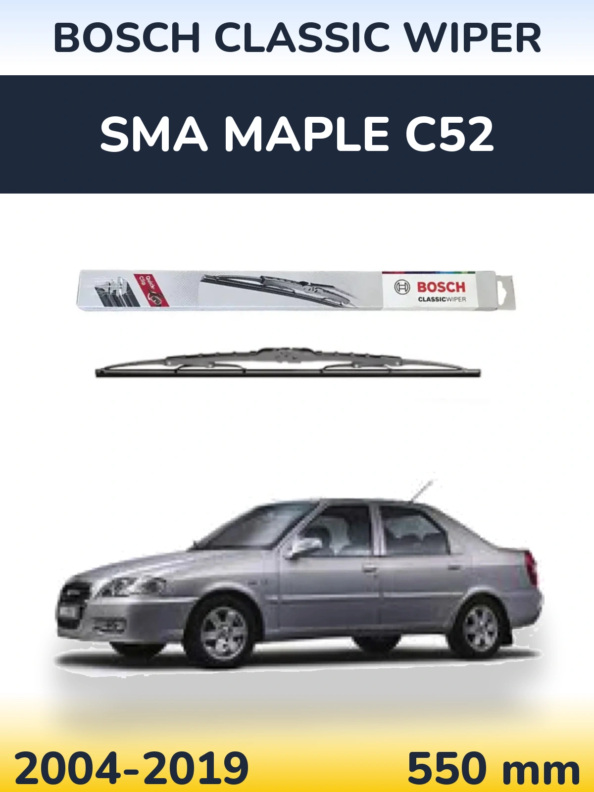 Przednia wycieraczka BOSCH Classic Wiper 550 mm do SMA Maple C52 2004-2019