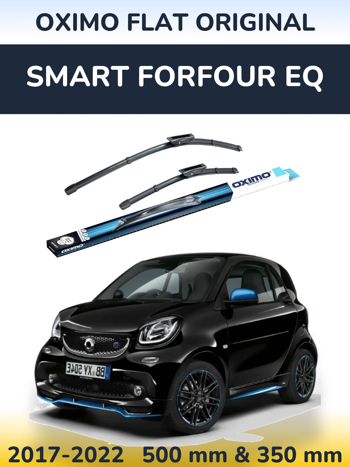 Комплект передних дворников Oximo Flat Original 500 & 350 мм для Smart Forfour EQ 2017-2022
