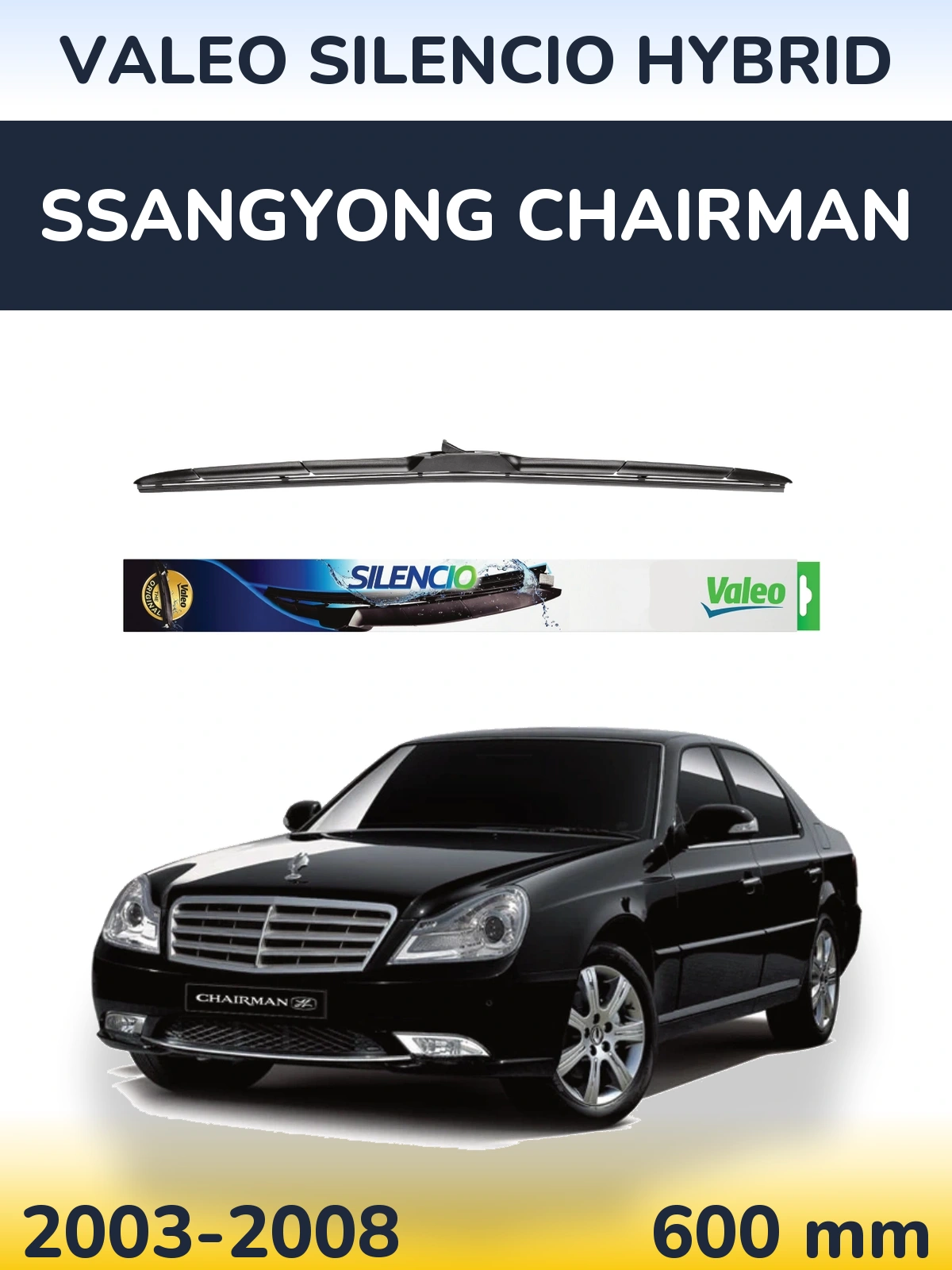 Przednia wycieraczka Valeo Silencio Hybrid 600 mm do SsangYong Chairman 2003-2008