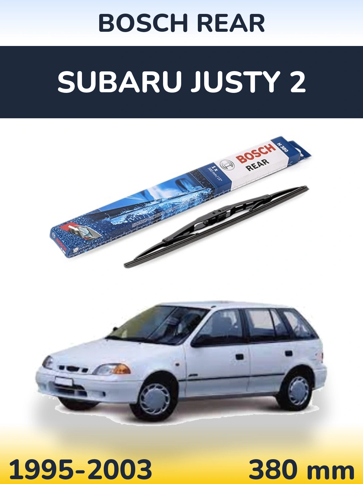 Tylna wycieraczka BOSCH Rear 380 mm do Subaru Justy 2 1995-2003