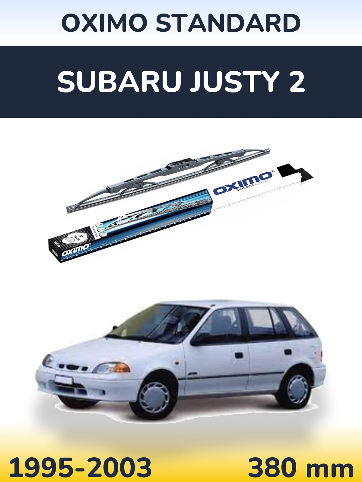 Rear wiper blade Oximo Standard 375 mm for Subaru Justy 2 1995-2003