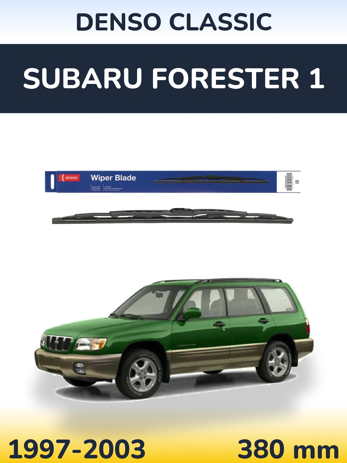 Rear wiper blade Denso Classic 380 mm for Subaru Forester 1 1997-2003