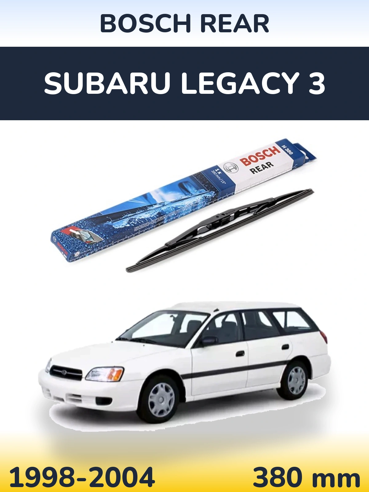 Rear wiper blade BOSCH Rear 380 мм for Subaru Legacy 3 1998-2004
