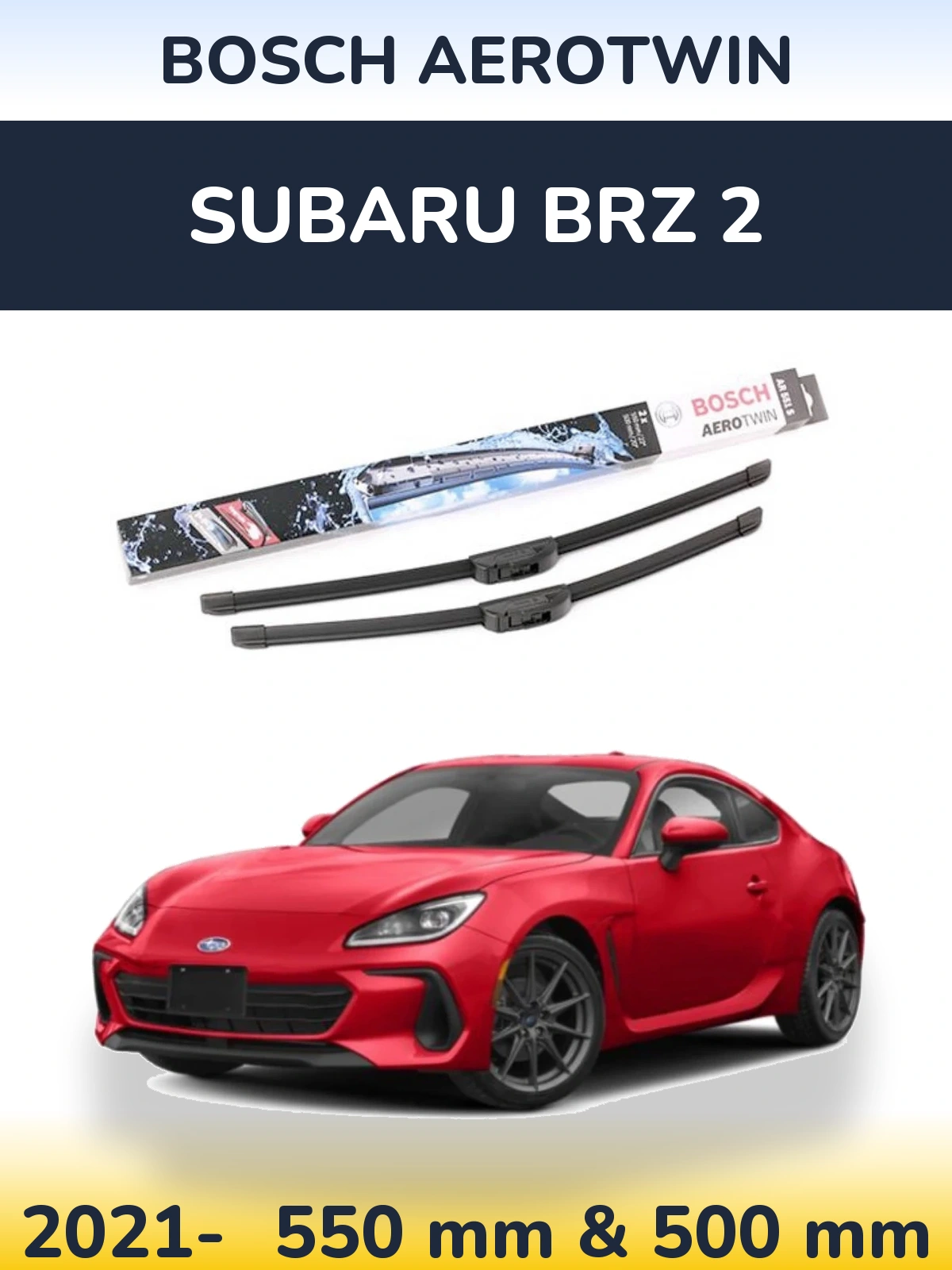 Front wiper blade set BOSCH AeroTwin 550 & 500 мм for Subaru BRZ 2 2021-2026