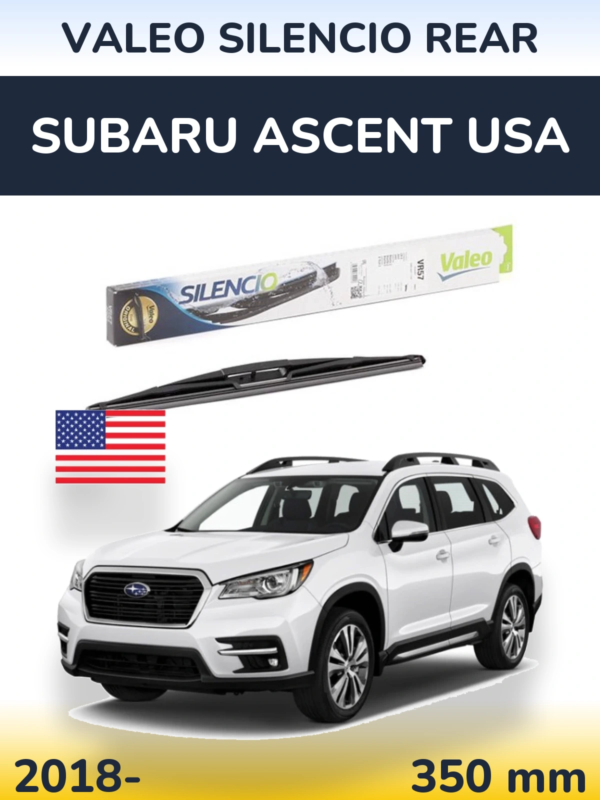 Rear wiper blade Valeo Silencio Rear 345 mm for Subaru Ascent USA 2018-2026