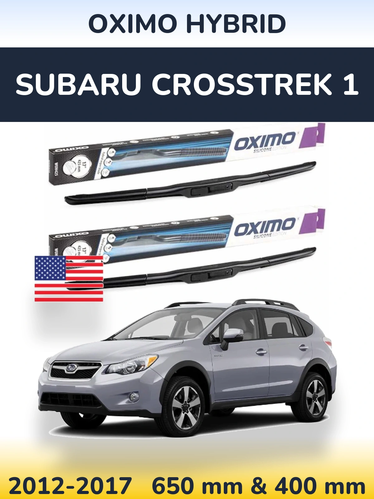 Komplet przednich wycieraczek Oximo Hybrid 650 & 400 mm do Subaru Crosstrek 1 2012-2017