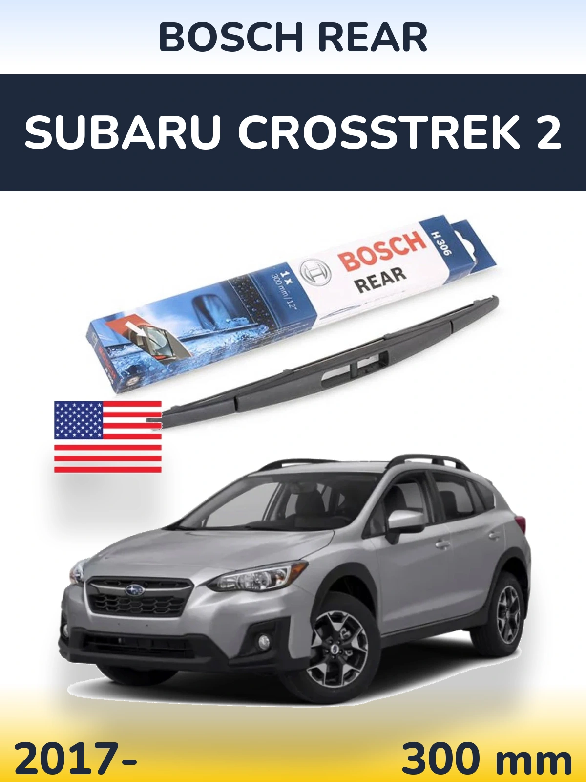 Задний дворник BOSCH Rear 300 мм для Subaru Crosstrek 2 2017-2026