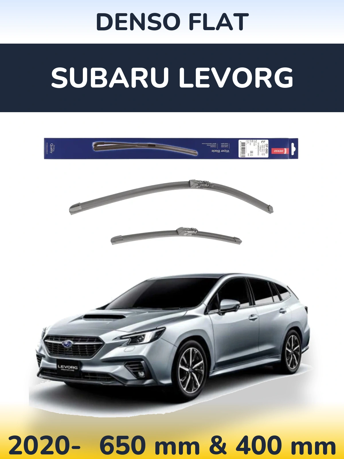 Комплект передних дворников Denso Flat 650 & 400 мм для Subaru Levorg 2020-2026
