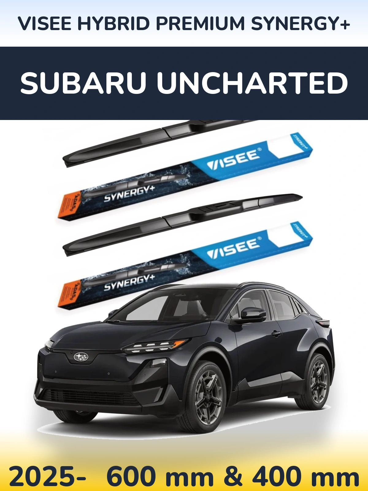 Комплект передних дворников VISEE HYBRID PREMIUM SYNERGY+ 600 & 400 мм для Subaru Uncharted 2025-2026