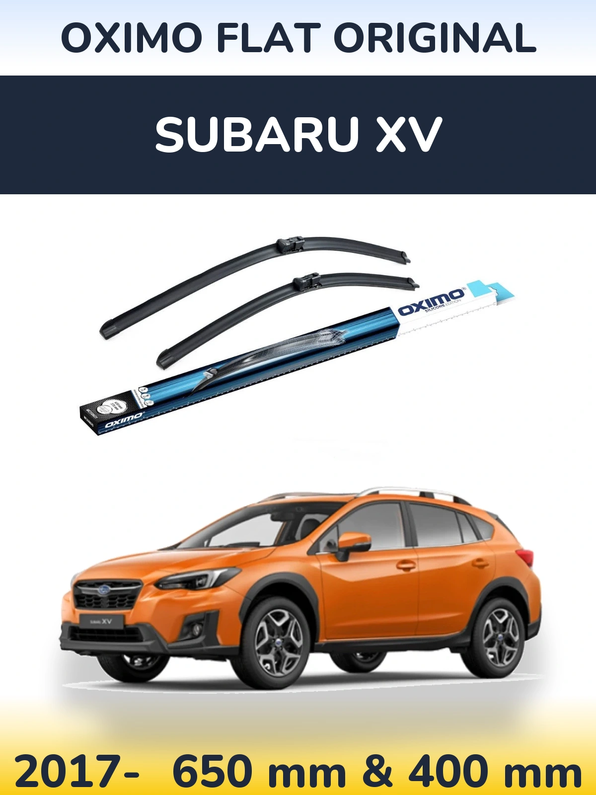 Front wiper blade set Oximo Flat Original 650 & 400 мм for Subaru XV 2017-2026