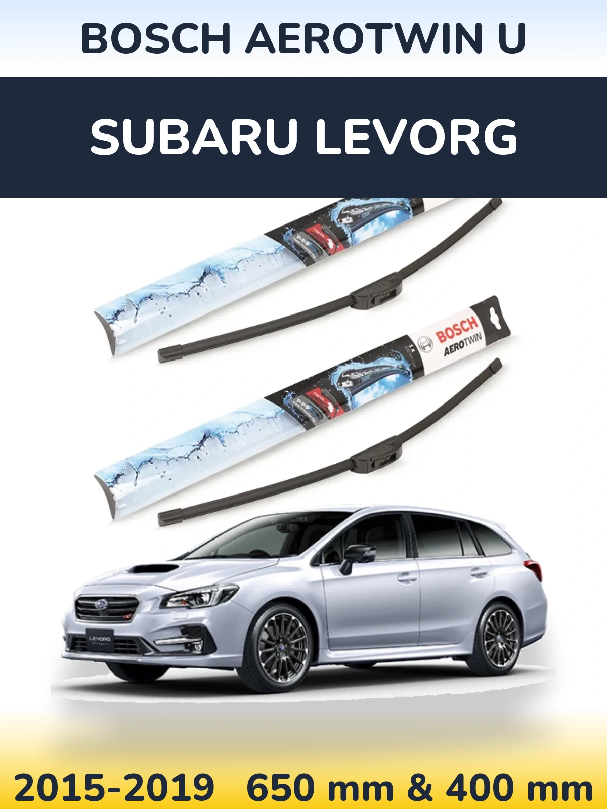 Komplet przednich wycieraczek BOSCH AeroTwin U 650 & 400 mm do Subaru Levorg 2015-2019