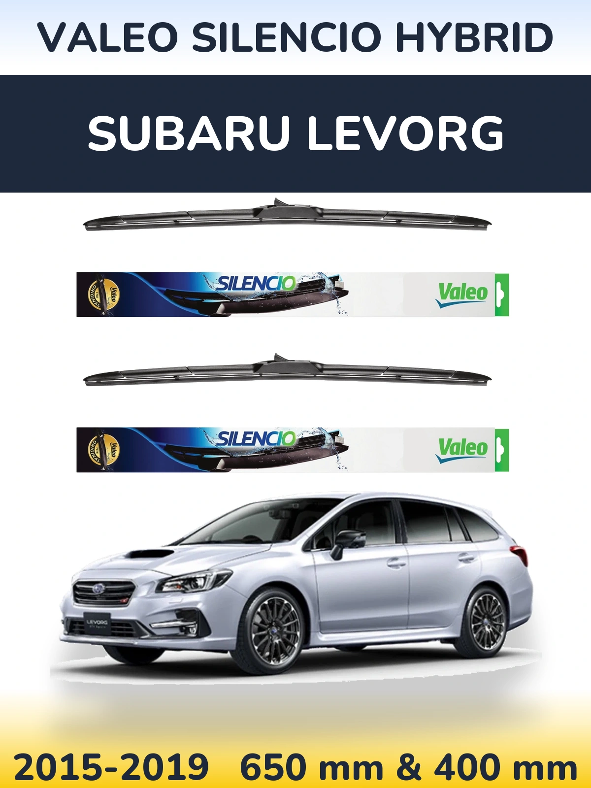 Komplet przednich wycieraczek Valeo Silencio Hybrid 650 & 400 mm do Subaru Levorg 2015-2019
