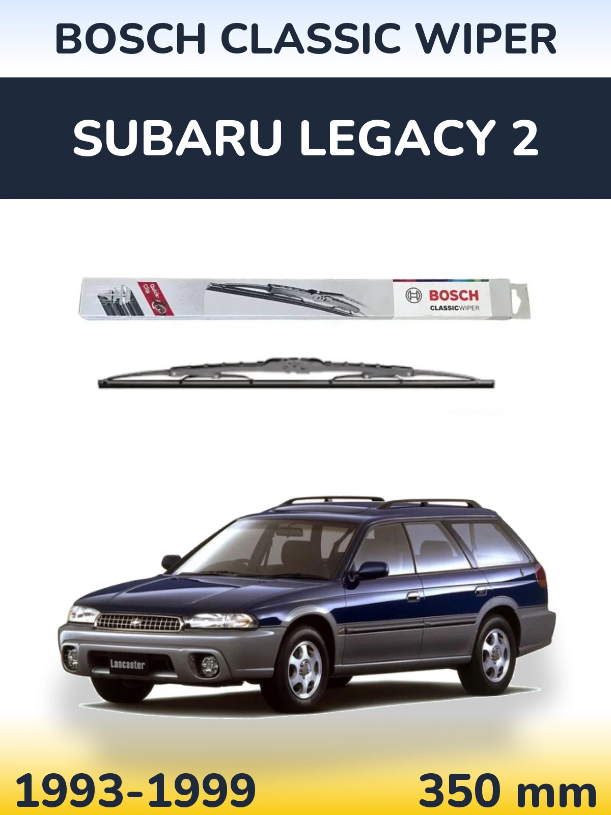 Rear wiper blade BOSCH Classic Wiper 340 mm for Subaru Legacy 2 1993-1999