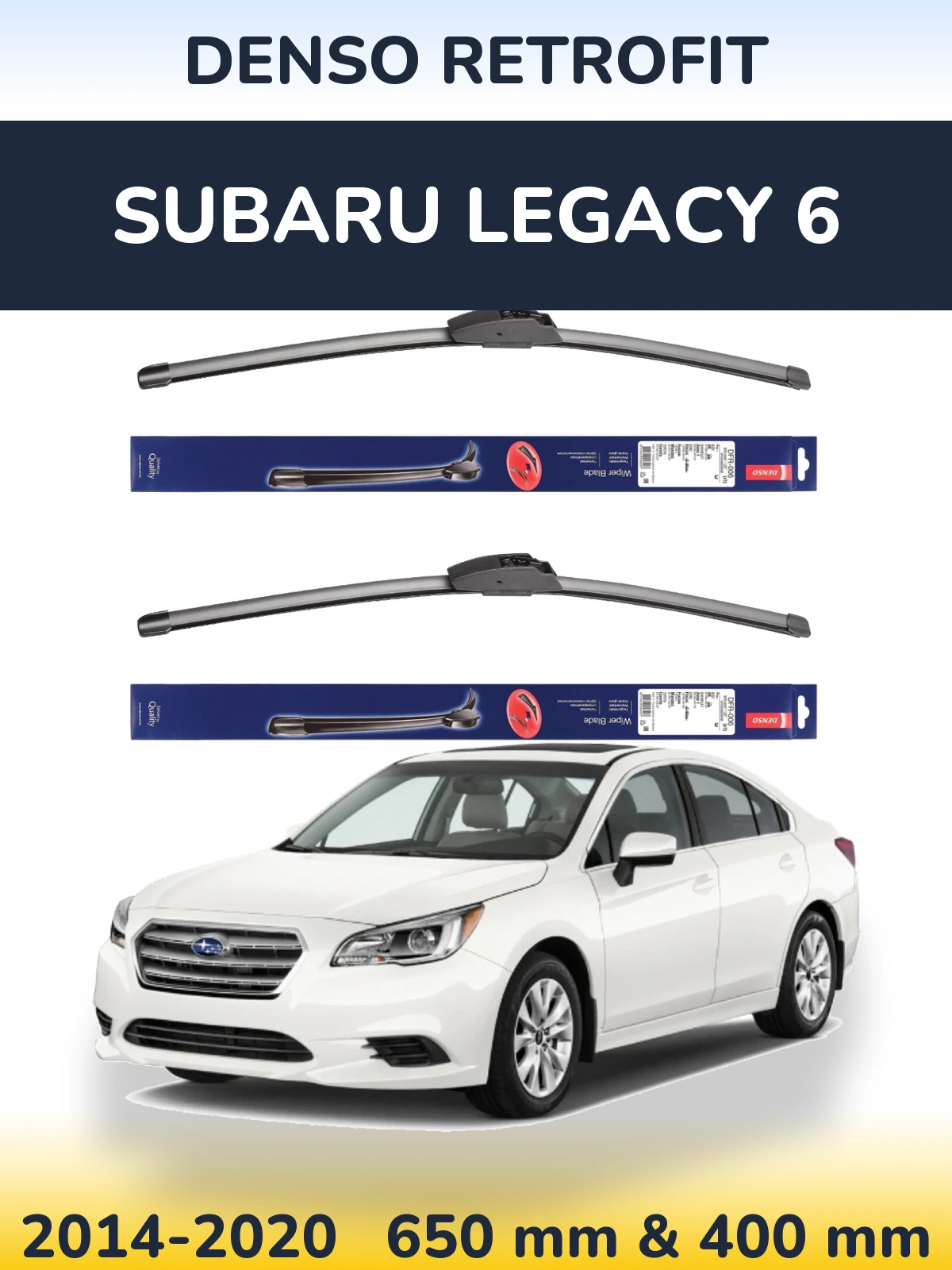 Комплект передніх щіток Denso Retrofit 650 & 400 мм для Subaru Legacy 6 2014-2020