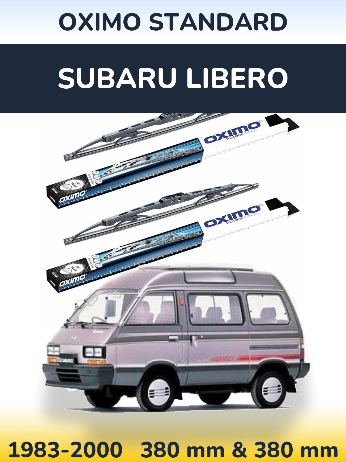 Komplet przednich wycieraczek Oximo Standard 375 & 375 mm do Subaru Libero 1983-2000