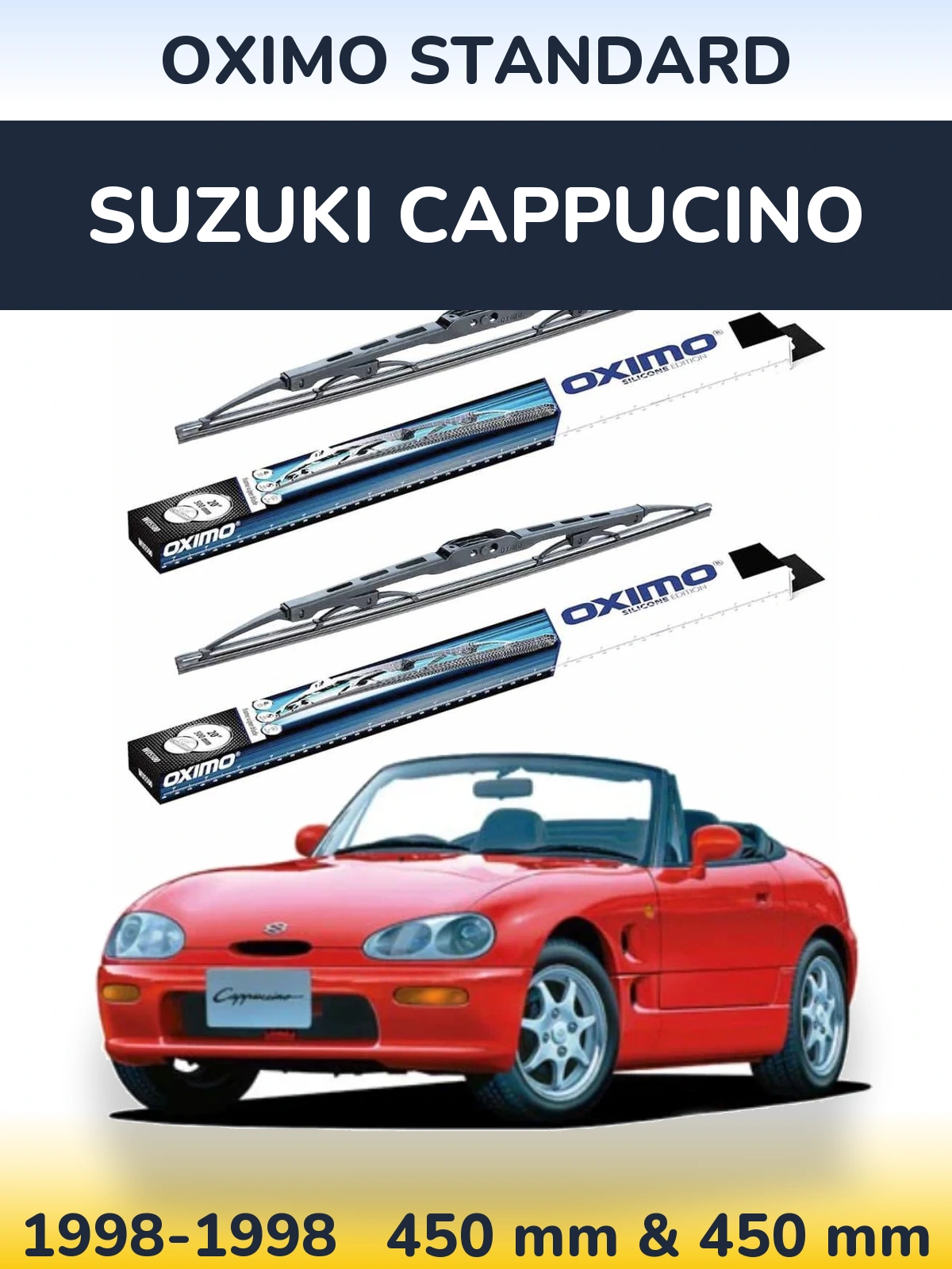 Комплект передніх щіток Oximo Standard 450 & 450 мм для Suzuki Cappucino 1998-1998