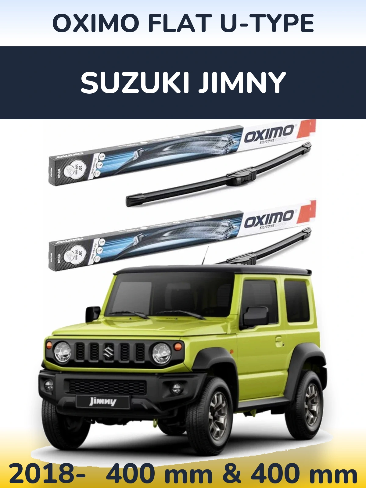 Komplet przednich wycieraczek Oximo Flat U-type 400 & 400 mm do Suzuki Jimny 2018-2026