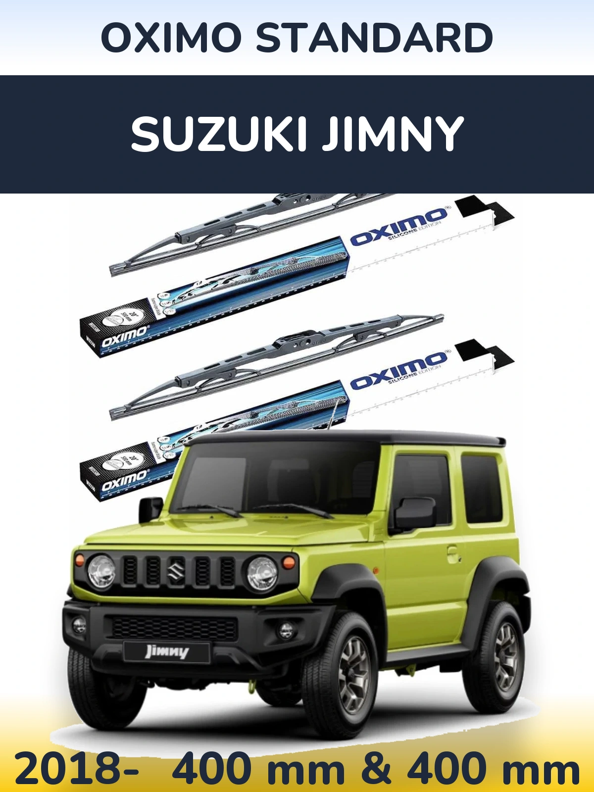 Front wiper blade set Oximo Standard 400 & 400 мм for Suzuki Jimny 2018-2026