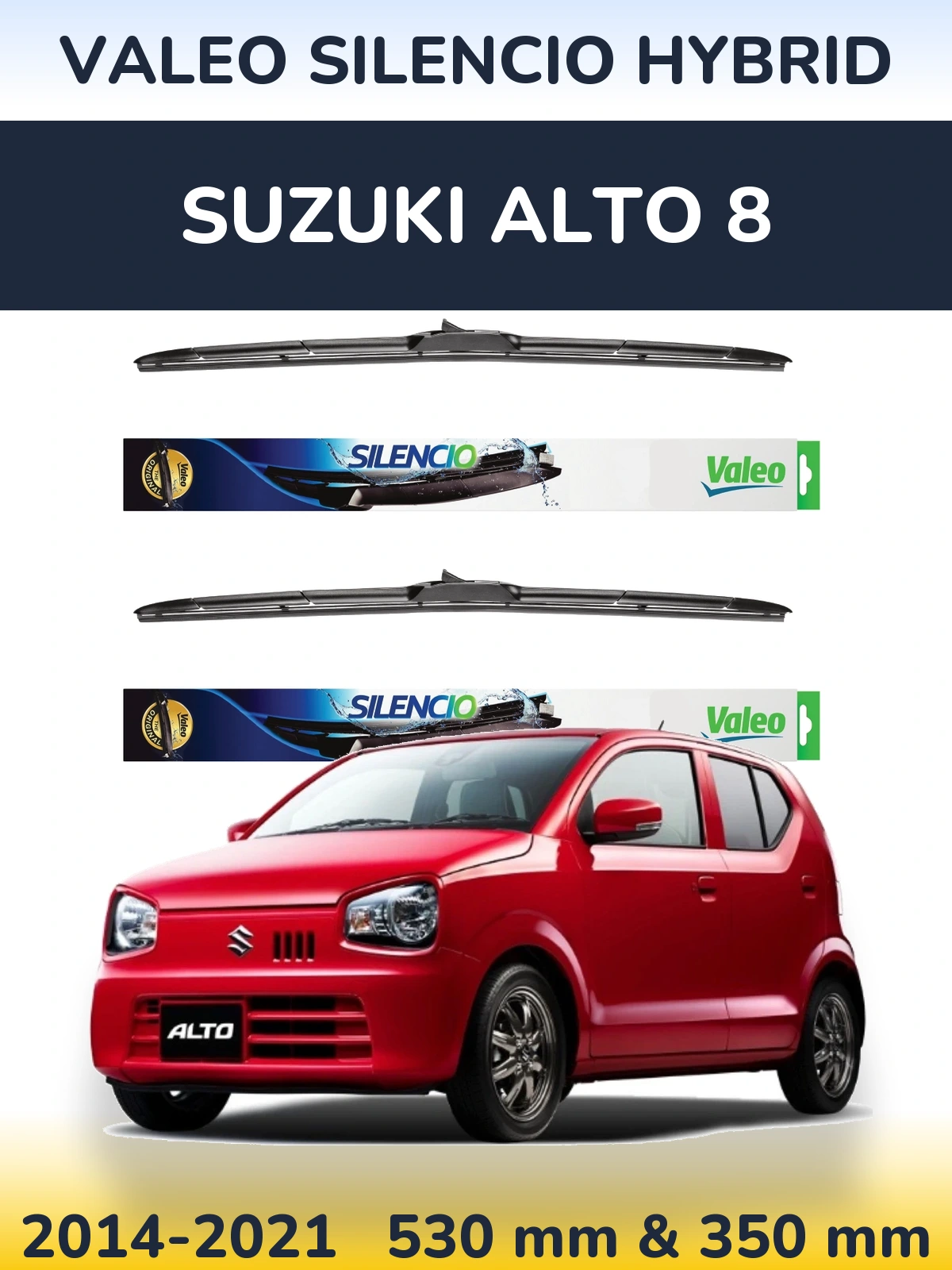 Комплект передніх щіток Valeo Silencio Hybrid 530 & 350 мм для Suzuki Alto 8 2014-2021
