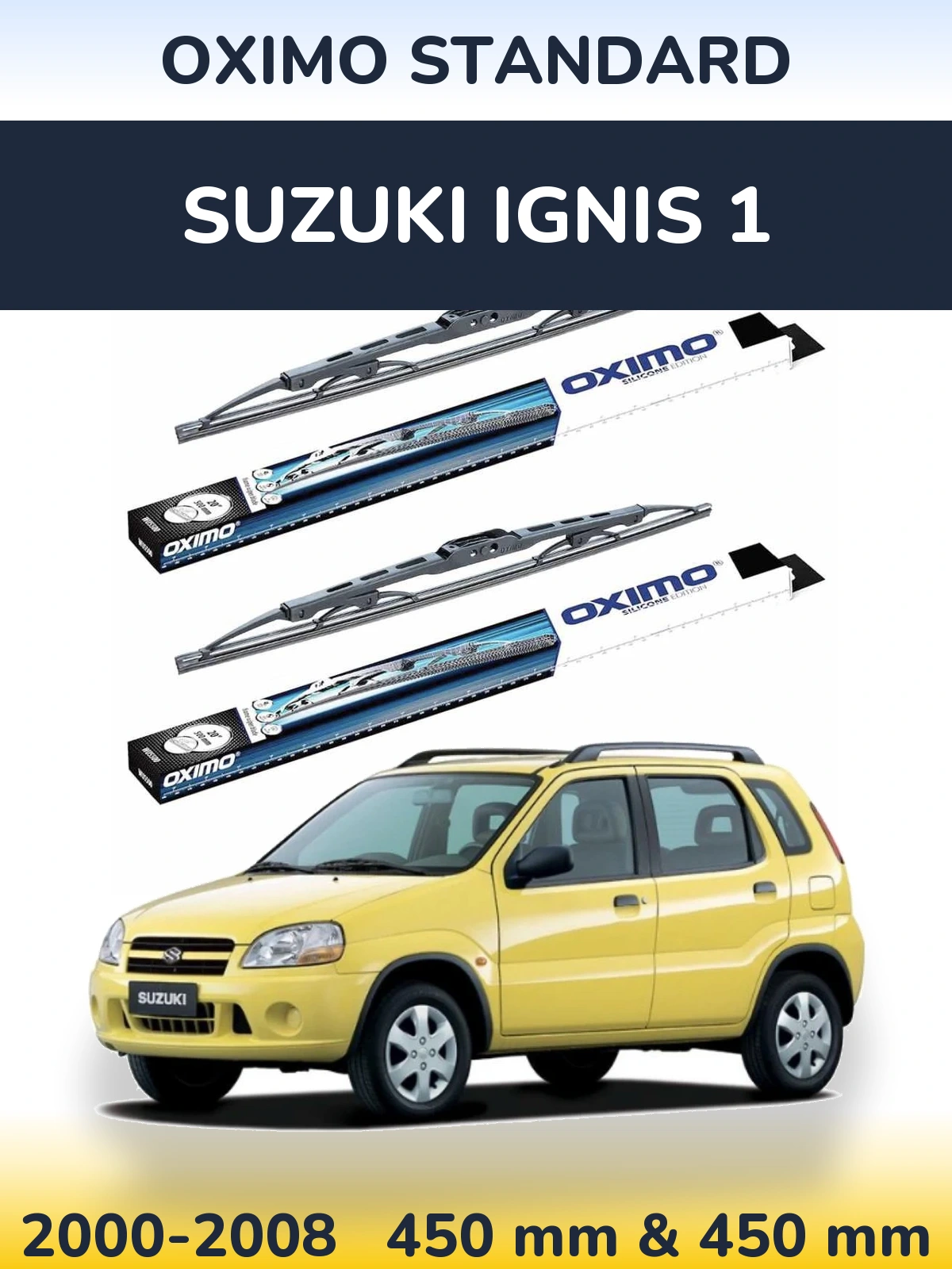 Front wiper blade set Oximo Standard 450 & 450 мм for Suzuki Ignis 1 2000-2008