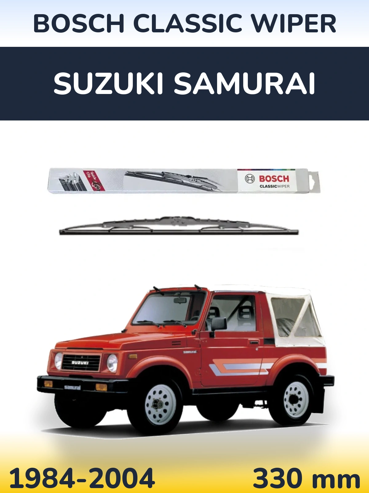 Rear wiper blade BOSCH Classic Wiper 340 mm for Suzuki Samurai 1984-2004