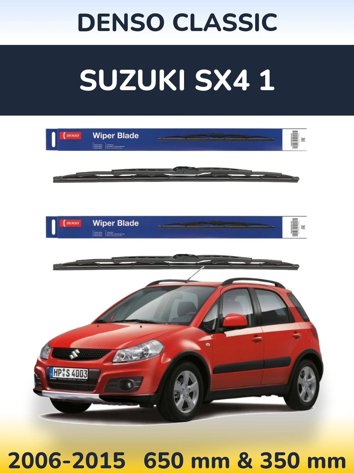 Komplet przednich wycieraczek Denso Classic 650 & 350 mm do Suzuki SX4 1 2006-2015