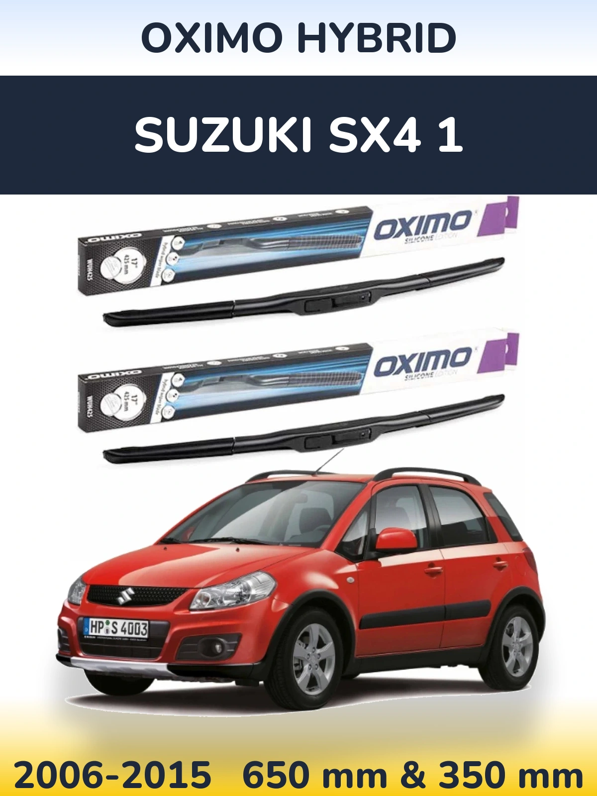 Komplet przednich wycieraczek Oximo Hybrid 650 & 350 mm do Suzuki SX4 1 2006-2015