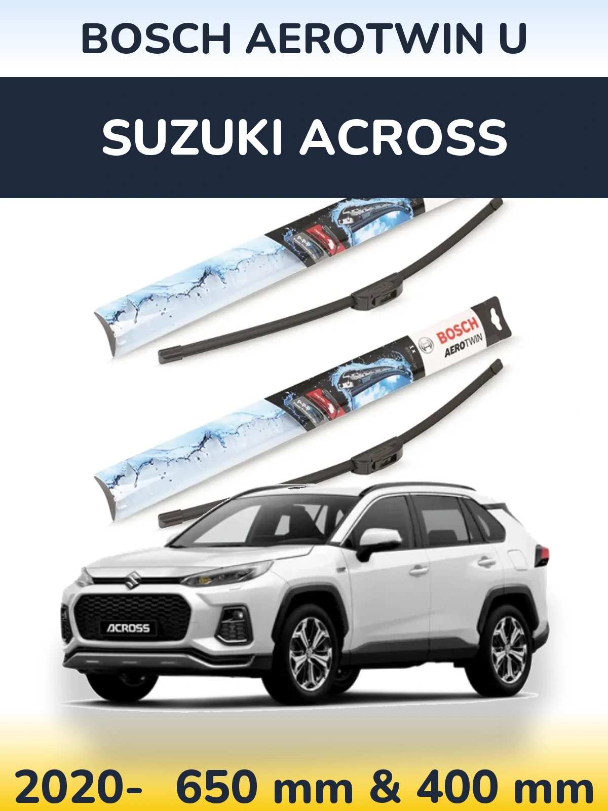 Комплект передніх щіток BOSCH AeroTwin U 650 & 400 мм для Suzuki Across 2020-2026