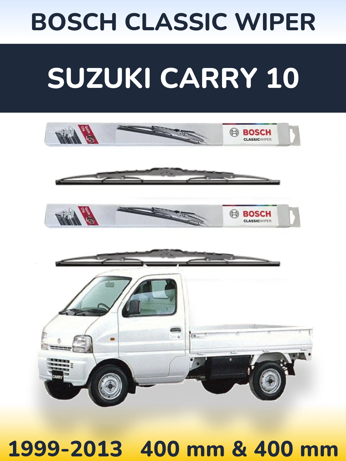 Front wiper blade set BOSCH Classic Wiper 400 & 400 мм for Suzuki Carry 10 1999-2013