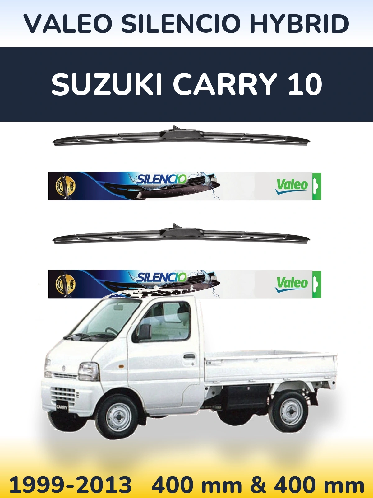 Front wiper blade set Valeo Silencio Hybrid 400 & 400 мм for Suzuki Carry 10 1999-2013