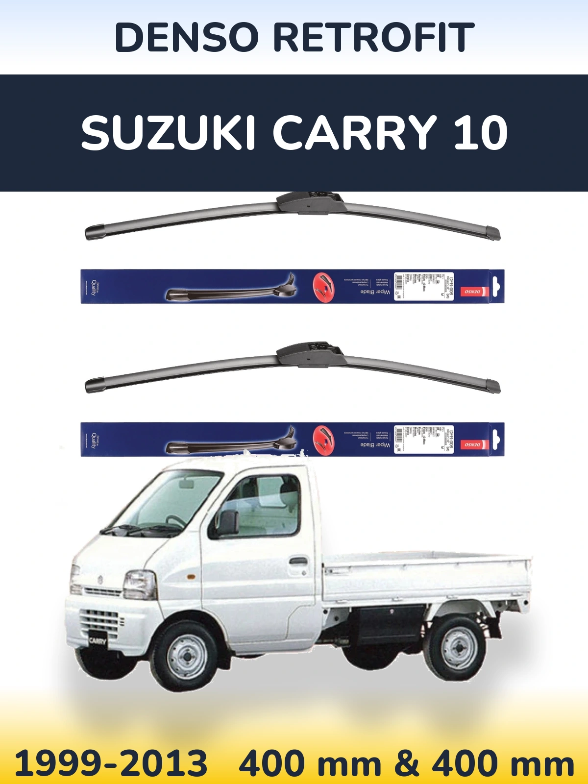 Front wiper blade set Denso Retrofit 400 & 400 мм for Suzuki Carry 10 1999-2013