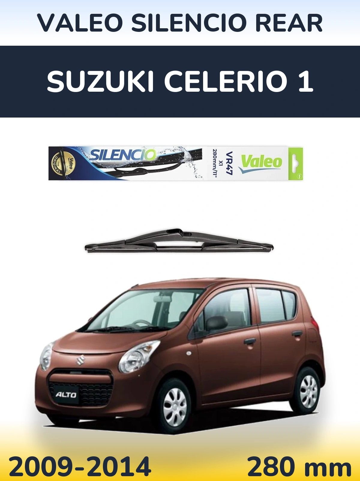 Задний дворник Valeo Silencio Rear 280 мм для Suzuki Celerio 1 2009-2014