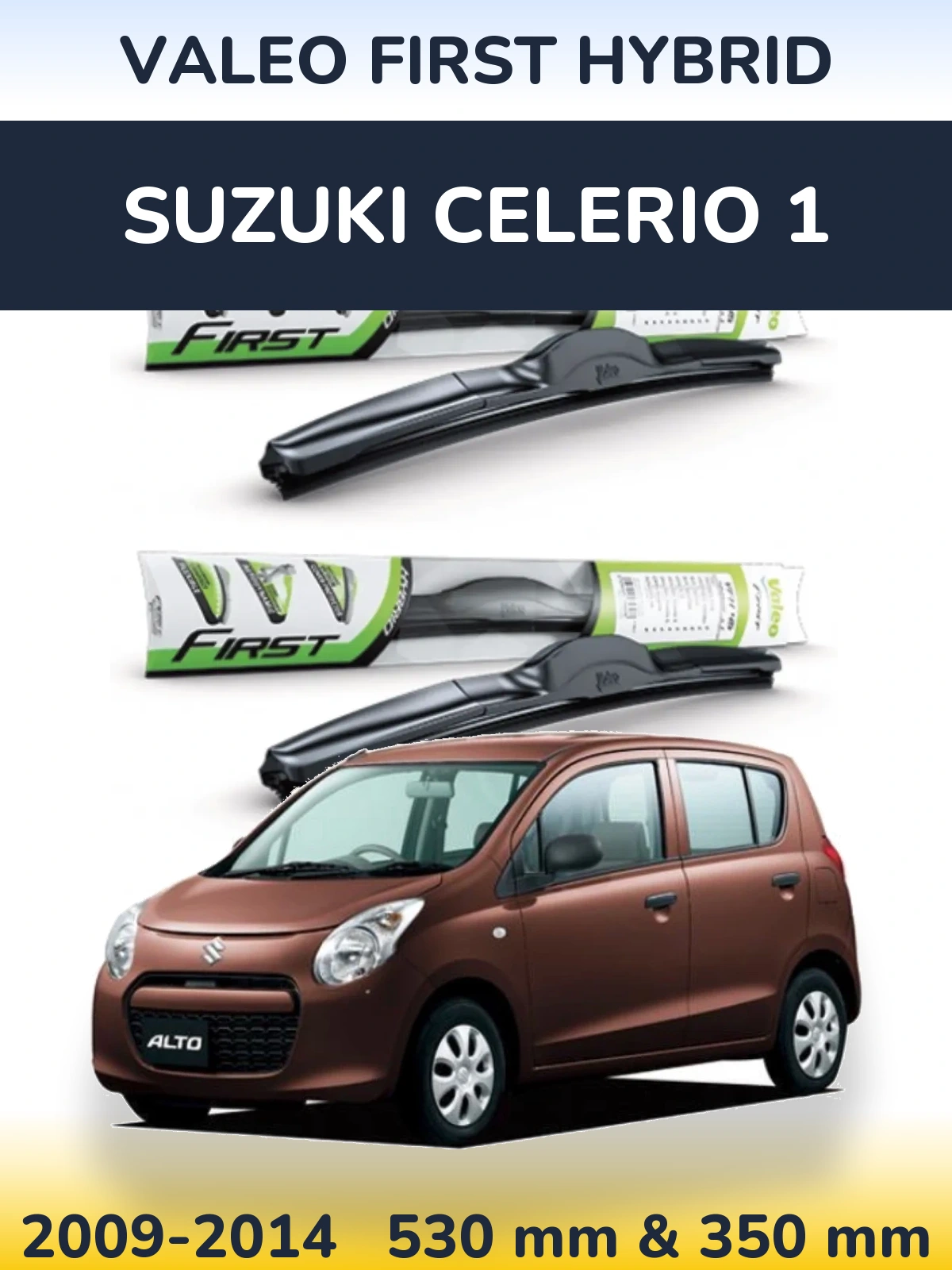 Komplet przednich wycieraczek Valeo First Hybrid 530 & 350 mm do Suzuki Celerio 1 2009-2014