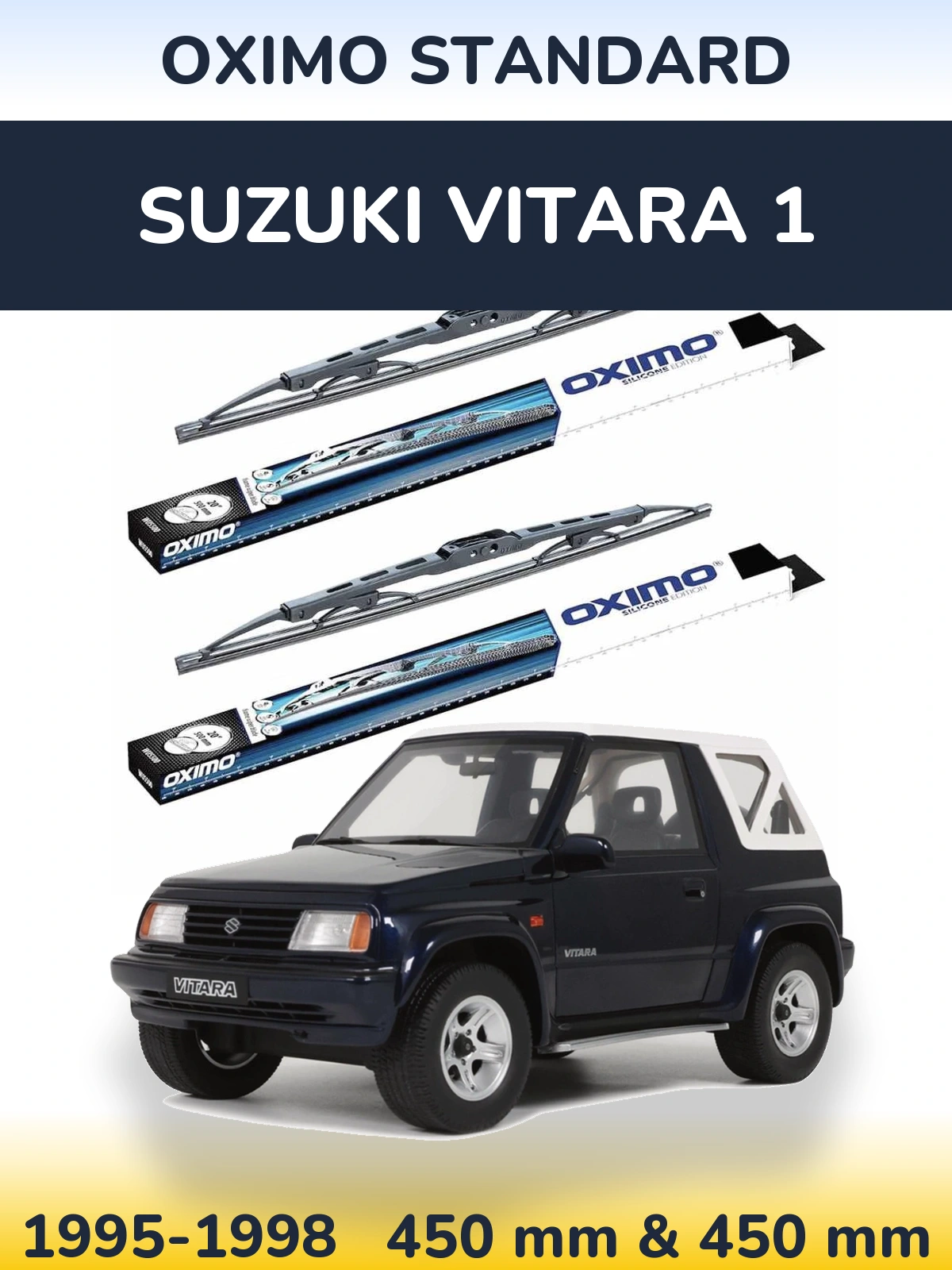 Front wiper blade set Oximo Standard 450 & 450 мм for Suzuki Vitara 1 1995-1998