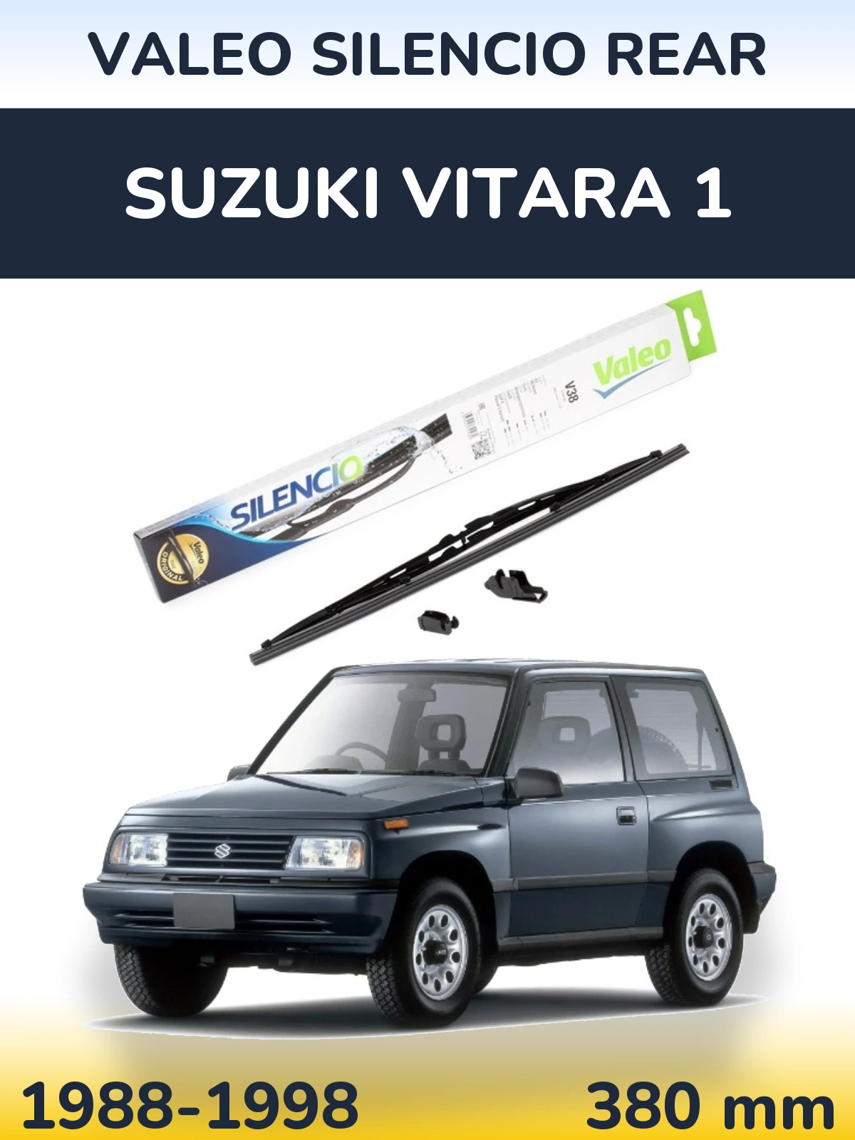 Rear wiper blade Valeo Silencio Rear 380 мм for Suzuki Vitara 1 1988-1998