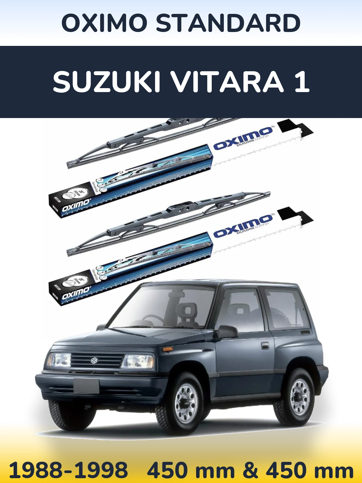 Front wiper blade set Oximo Standard 450 & 450 мм for Suzuki Vitara 1 1988-1998