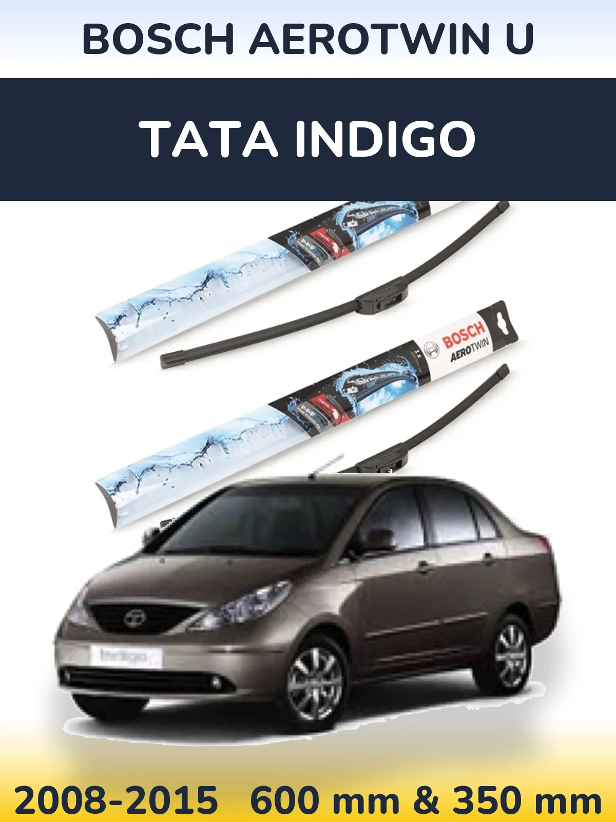 Комплект передніх щіток BOSCH AeroTwin U 600 & 350 мм для Tata Indigo 2008-2015