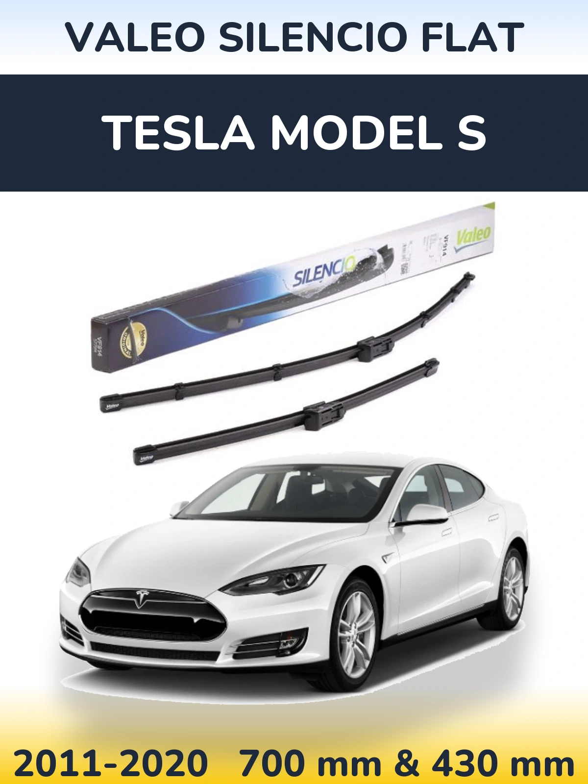 Комплект передних дворников Valeo Silencio Flat 680 & 430 мм для Tesla Модель S 2011-2020