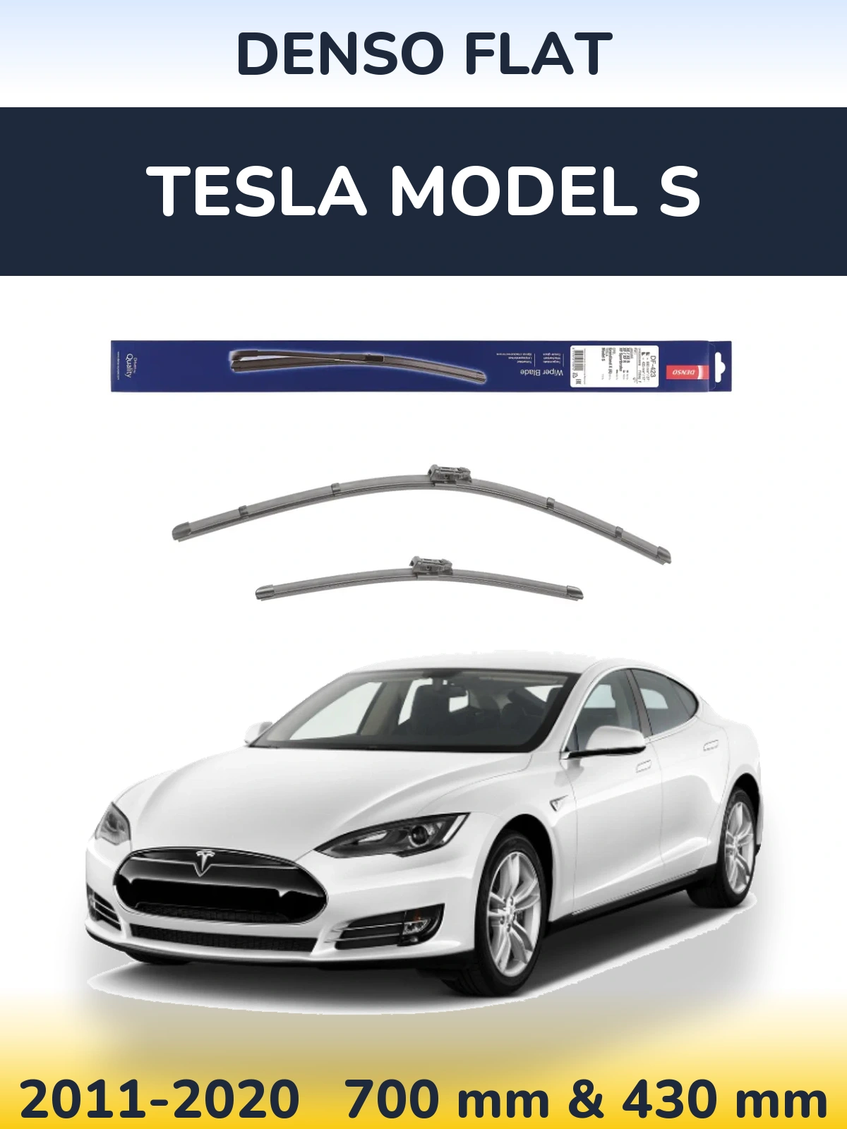 Комплект передних дворников Denso Flat 680 & 430 мм для Tesla Модель S 2011-2020