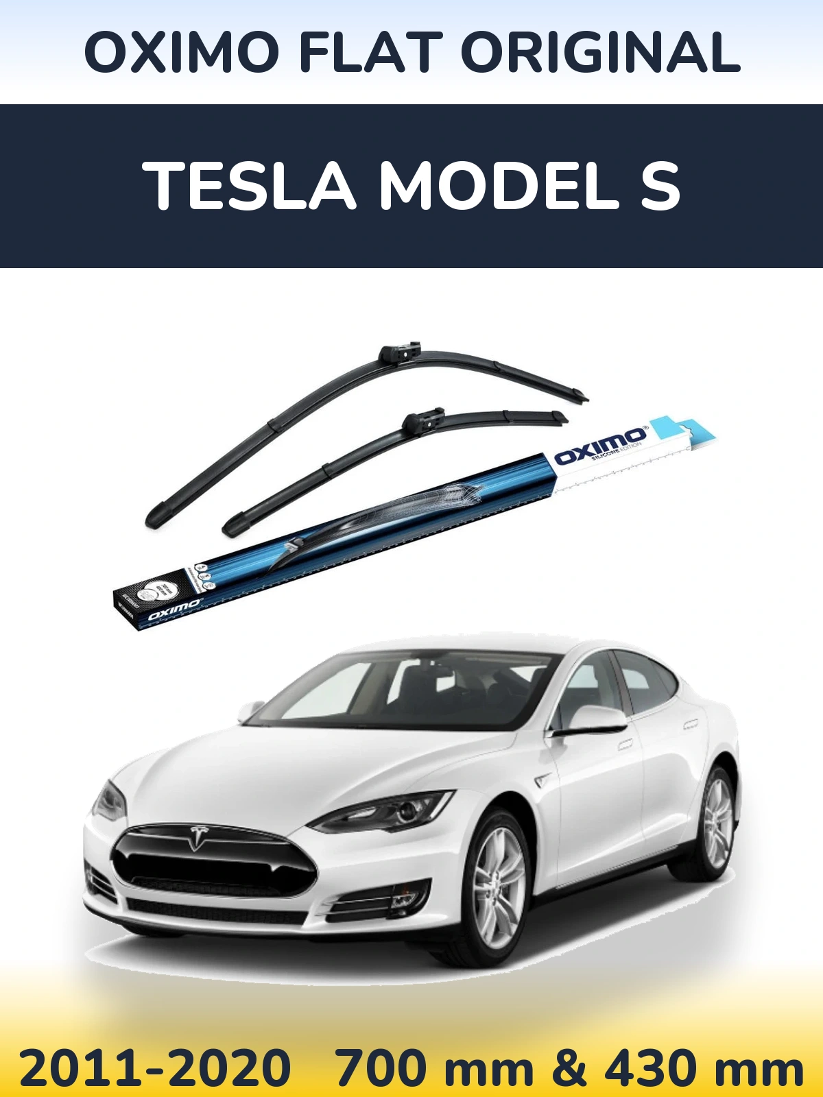 Комплект передних дворников Oximo Flat Original 700 & 430 мм для Tesla Модель S 2011-2020