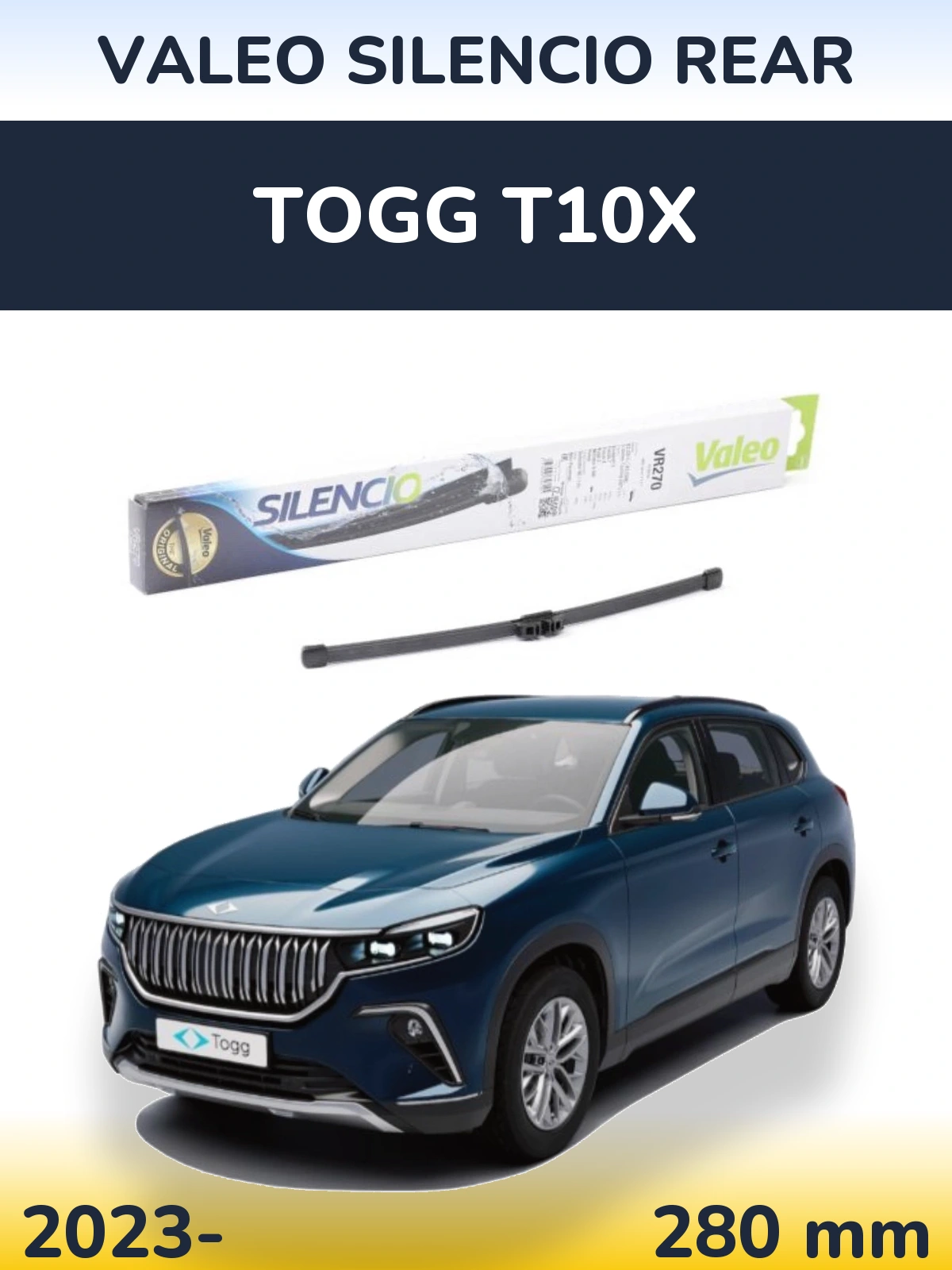 Rear wiper blade Valeo Silencio Rear 280 мм for TOGG T10X 2023-2026