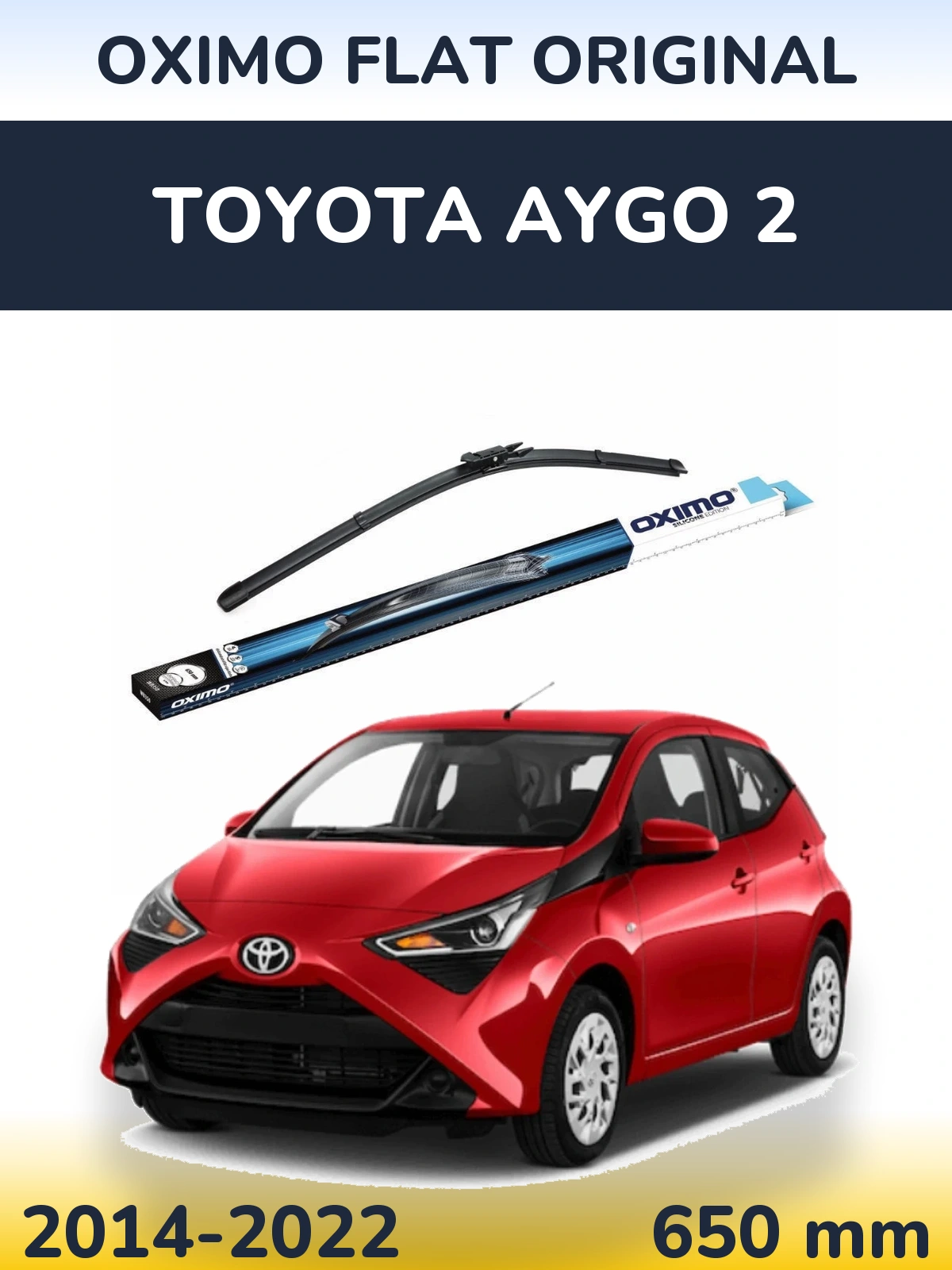 Front wiper blade Oximo Flat Original 650 мм for Toyota Aygo 2 2014-2022