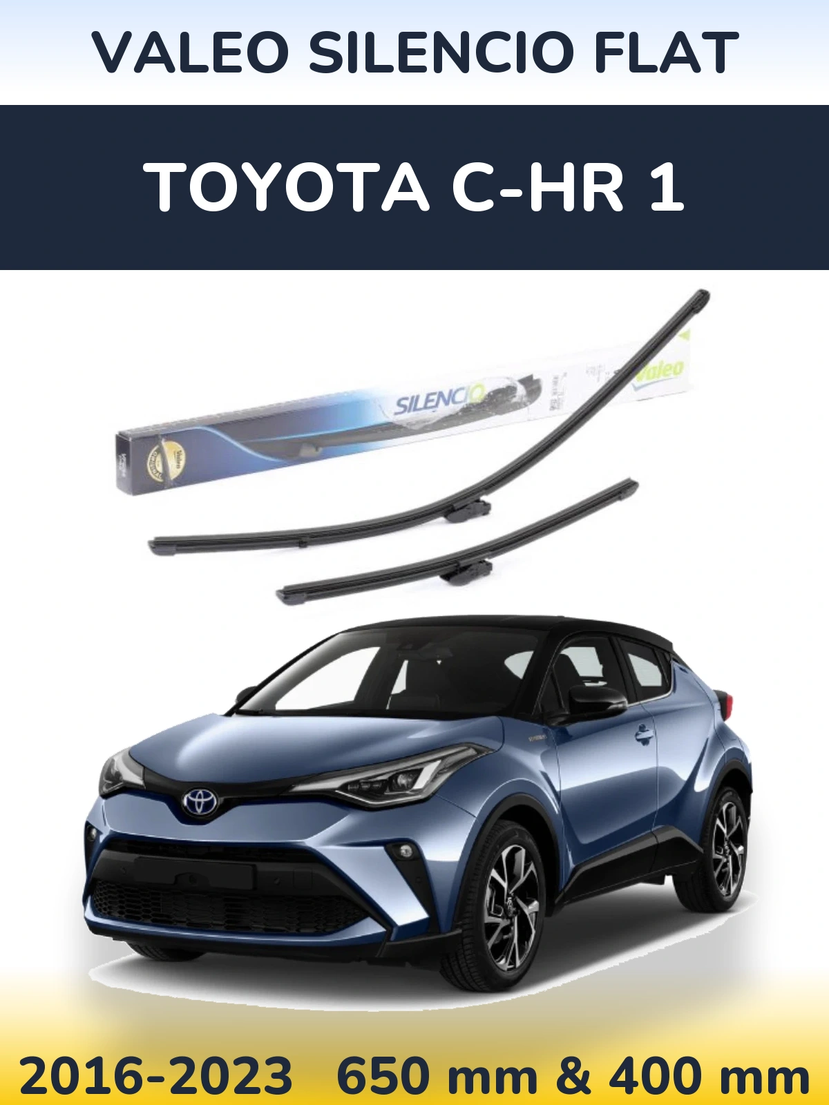 Front wiper blade set Valeo Silencio Flat 650 & 400 мм for Toyota C-HR 1 2016-2023