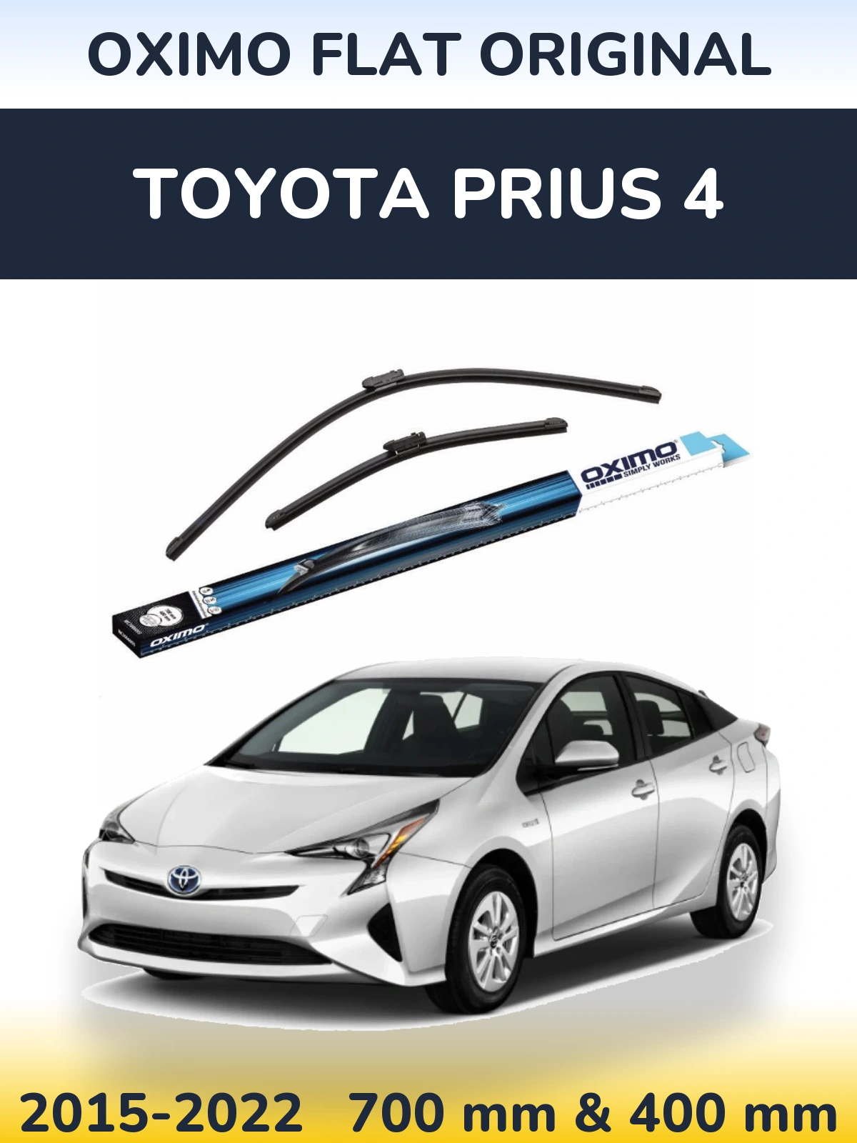 Front wiper blade set Oximo Flat Original 700 & 400 мм for Toyota Prius 4 2015-2022